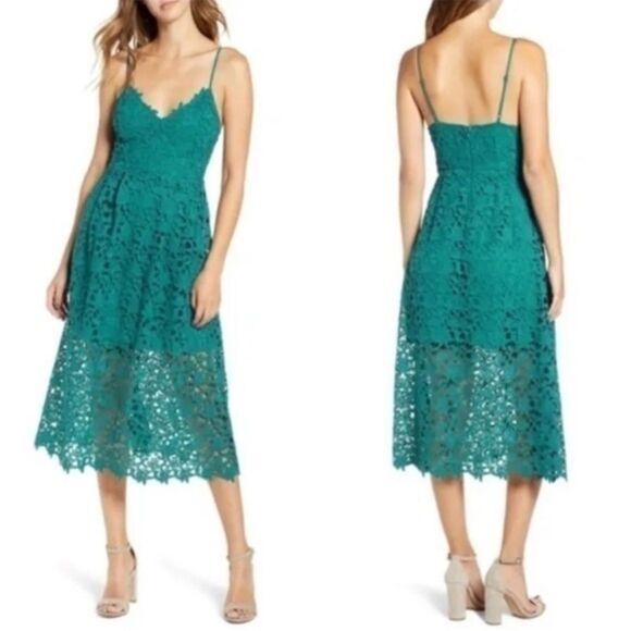 ASTR the Label teal green lace fit flare dress Medium - Picture 1 of 7